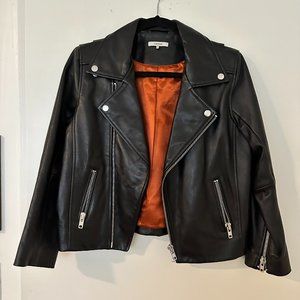 GANNI 100% Lamb Leather Jacket Biker
